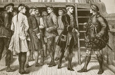 Le Jeune Prétendant et les chefs des Highlands à bord du 