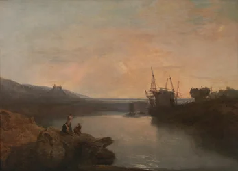 Château de Harlech, depuis Tygwyn Ferry, crépuscule d