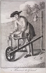 Affûteur de couteaux, Cris de Londres, vers 1750