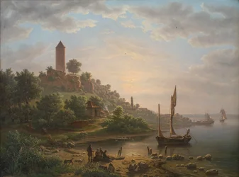 La côte près de Vordingborg avec la tour de l