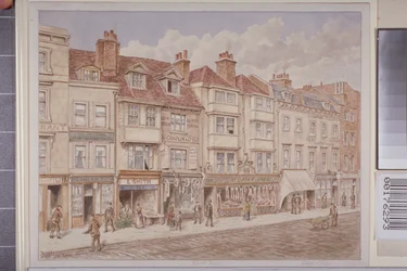 Vue des numéros 140-156 du côté ouest de Borough High Street, 1888