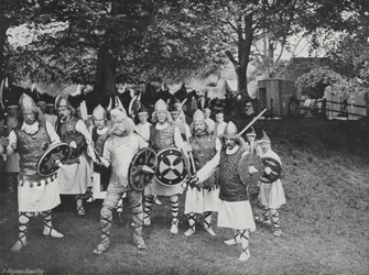 Le pageant de Sherborne, attaque des Danois
