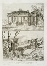 Pergola de La Maison Rouge près de Villemomble, conçue par Cordier, et terrasse de la Villa Borghese, Rome, c.1880