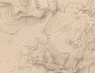 Grèce, le Pirée ou Port Drako relevé par le Commandant Thomas Graves, H.M.S. Beacon 1840 (détail)