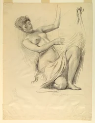 Étude de figure, possiblement pour le dôme du bâtiment des manufactures et des arts libéraux, Exposition colombienne mondiale, Chicago, IL