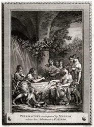 Télémaque accompagné de Mentor, raconte ses aventures à Calypso, 1774