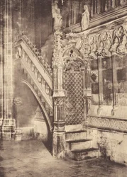 Escalier de la chaire, cathédrale de Barcelone (photo n/b)