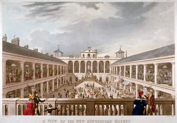 Vue du nouveau marché de Hungerford, Westminster, Londres, 1833