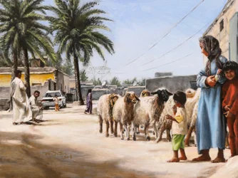 Chèvres en patrouille, 2008 (peinture à l