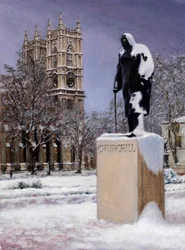 Sir Winston dans la neige, 2000 (peinture à l