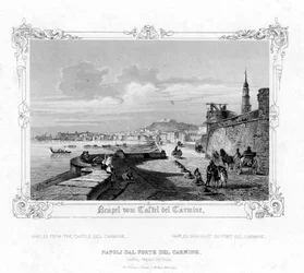 Naples depuis le château de Carmine, Italie, XIXe siècle
