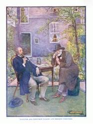 Carlyle et Tennyson parlaient et fumaient ensemble, de Littérature anglaise pub. par T C & EC Jack, vers 1920