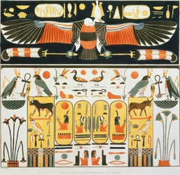 Murale des Tombes des Rois de Thèbes, découverte par G. Belzoni, planche 2 de `Plates Illustrative of the Researches in Egypt and Nubia`, gravé par Charles Hullmandel 1820-22