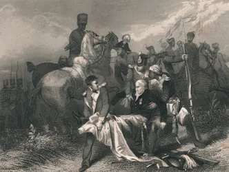 Major General Sir R. H. Sale... Mortellement blessé à la bataille de Moodkee..., milieu du 19e siècle