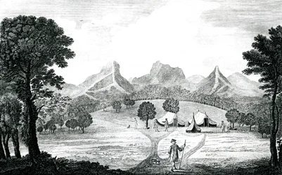 Vue de la tente du commodore sur l