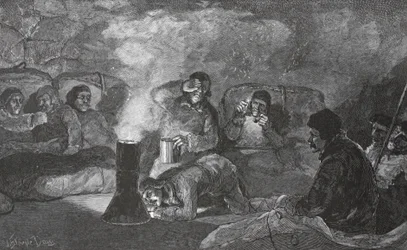Intérieur de notre hutte d