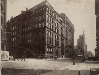 Le coin sud-est des rues Dearborn et Monroe, Chicago, 1890