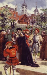 Les adieux de Sir Thomas More à sa fille (lithographie en couleur)