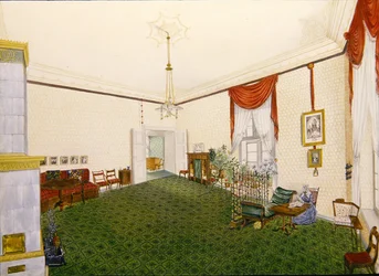 Salon dans le Schloss Ballenstedt en Saxe-Anhalt