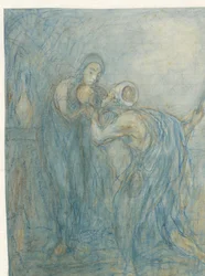 Rébecca abreuvant Éliézer (?)