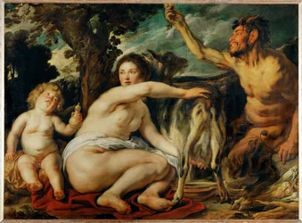 Jupiter enfant nourri par la chèvre Amalthee - The child Jupiter nursed by the goat Amalthea ...