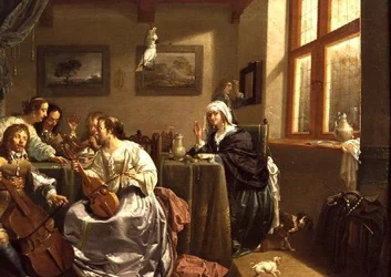 Compagnie élégante faisant de la musique