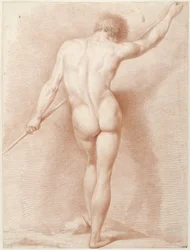Homme nu debout, vu de dos