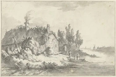 Ferme délabrée au bord d