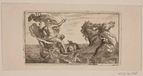 Neptun. Illustration de Jacob Fosie, "Lærek-Lude [...] ou Essais sur le cuivre, polissage, fondation, aiguilles, eau-forte, encre, effacement, chargement et impression de 1741 à 1743"
