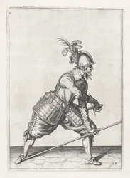 Soldat avec lance dégainant son épée, c.1600