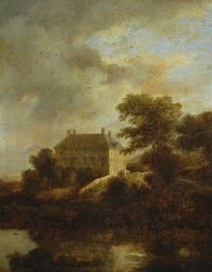 Paysage avec maison de campagne