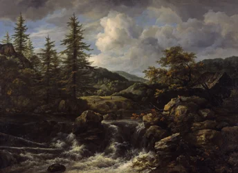 Paysage boisé avec cascade, vers 1665-1670