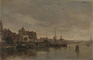 La tour Schreierstoren avec le pont sur le Gelderse Kade à Amsterdam