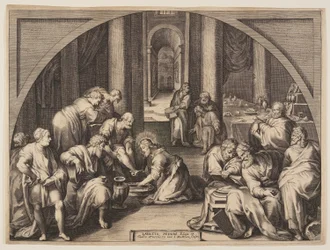 Le Christ lave les pieds des apôtres