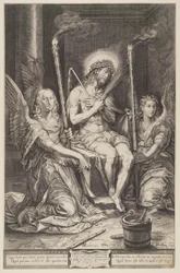 Le Christ sur la pierre froide avec deux anges
