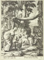 La Sainte Famille assise dans un paysage avec Élisabeth, Zacharie et Jean-Baptiste enfant