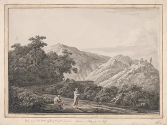 Vue près du moulin vers Licenza : la villa d