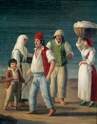 Pêcheurs et paysannes de Barletta, Italie - Détail, XVIIIe siècle - Museo Nazionale di San Martino, Naples
