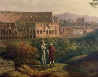 Johann Wolfgang von Goethe (1749-1832) visitant le Colisée à Rome, vers 1790
