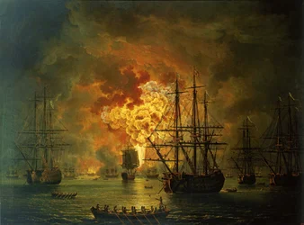 La destruction de la flotte turque dans la baie de Chesma, 1772