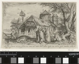 Paysage avec des Roms près d