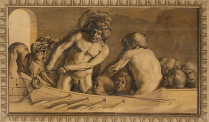 Hercule obtient Cerbère des Enfers (Charon, le passeur du Styx)