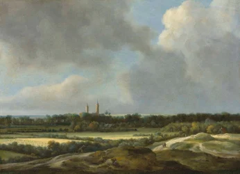 Un paysage étendu avec des champs de céréales, Heemstede au-delà