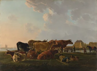 Paysage avec du bétail