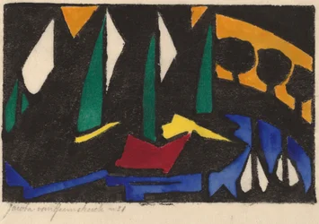 Bateau et arbres, 1914