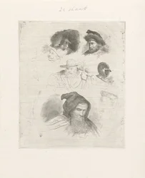 Étude de portraits de différentes têtes