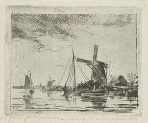 Vue de rivière avec moulin