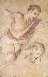 Études pour une flagellation : Un homme fouettant et la tête du Christ