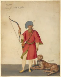 Un archer azappo avec un guépard