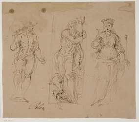 Neptune entouré de Vulcain(?) et de la personnification d